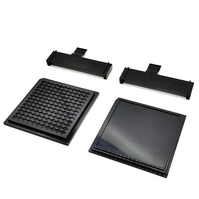 Quadrado Design ESD IC chip tray com alta compatibilidade Waffle Pack com tampas e clips